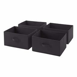 AmazonBasics Fabric 4-Drawer Storage Organizer Drawers, Charcoal (Renewed)