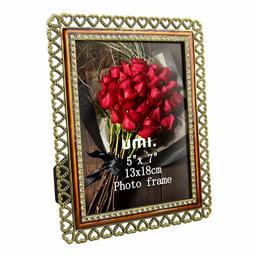 UMI. Essentials Vintage Metal Picture Frame with Heart on Edge for Table Display, Black , 13x18 cm