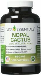 Vita Essentials Nopal Cactus 650 Mg Capsules, 180 Count