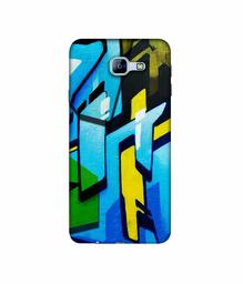 Amazon Brand - Solimo Designer Blue and Yellow Texture 3D Printed Hard Back Case Mobile Cover for Samsung Galaxy A8 (2016)