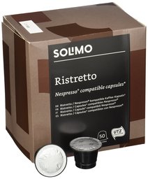 Amazon-Marke: Solimo Nespresso* kompatible Ristretto Kapseln- UTZ zertifiziert 50 Kapseln