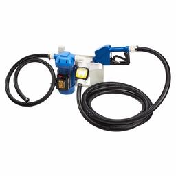 AmazonCommercial DEF Kit de bomba de transferencia 8GPM/30LPM 120VAC 300W 2.5A con EPDM 20' descarga de pies y manguera de succión de 5'pies, anillos de cola de púa de manguera, boquilla automática de plástico, medidor de flujo y soporte de montaje en pared