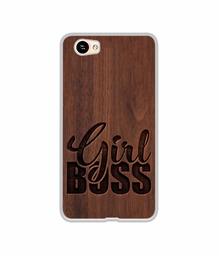 Amazon Brand - Solimo Designer Girl Boss On Wood UV Printed Soft Back Case Mobile Cover for Itel A21