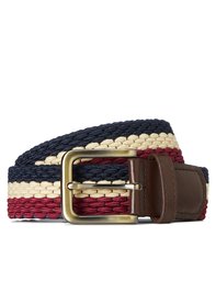 find. Standard Men's Webbed Stretch Belt, Multicolor (Navy/ecru/burg), XL (US L - XL)