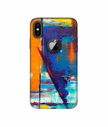 Amazon Brand - Solimo Designer MultiColur Blocks 3D Printed Hard Back Case Mobile Cover for Apple iPhone X (Logo Cut)