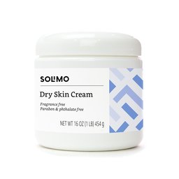 Amazon Brand - Solimo Dry Skin Cream, Fragrance free, Paraben free, Phthalate free, 16 Ounce