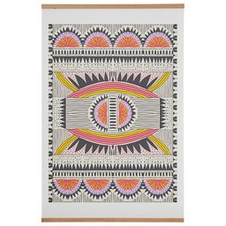 Amazon Brand – Rivet Tribal Multi-Color Art Print with Oak Hanger, 40