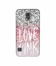 Amazon Brand - Solimo Designer Love Pink 3D Printed Hard Back Case Mobile Cover for Samsung Galaxy S5 i9600