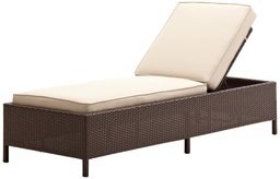 'Strathw Handles Weather-Proof Polyrattan Sun Lounger, dark brown