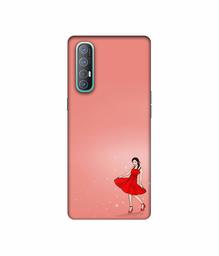 Amazon Brand - Solimo Designer Red Dress Lady 3D Printed Hard Back Case Mobile Cover for Oppo Reno 3 Pro