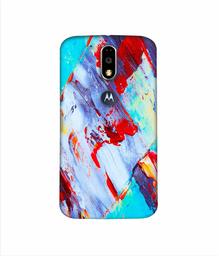 Amazon Brand - Solimo Designer Blue and Red Brush Texture 3D Printed Hard Back Case Mobile Cover for Motorola Moto G4 Plus (with Logo Cut)