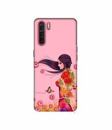 Amazon Brand - Solimo Designer Lady Vector Pattern 3D Printed Hard Back Case Mobile Cover for Oppo A91