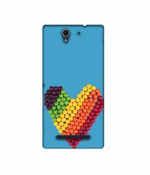 Amazon Brand - Solimo Designer Ball Heart 3D Printed Hard Back Case Mobile Cover for Sony Xperia C3 Dual