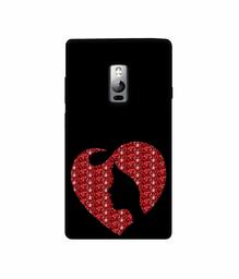 Amazon Brand - Solimo Designer Heart Shape Lady with Glitter 3D Printed Hard Back Case Mobile Cover for OnePlus 2