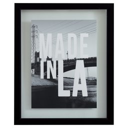 Amazon Brand – Rivet Made in LA Black and White Print in Black Frame Wall Art, 18