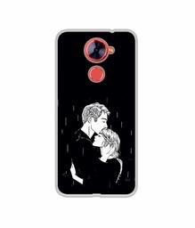 Amazon Brand - Solimo Designer Couples Standing in Rain UV Printed Soft Back Case Mobile Cover for Comio X1