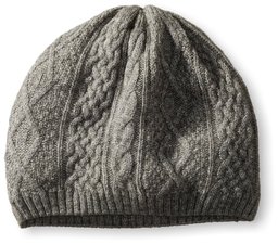 Thirty Five Kent Men's Cashmere Three Cable Hat, Smog