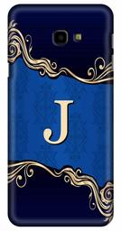 Amazon Brand - Solimo Designer Blue Pattern Alphabet-J 3D Printed Hard Back Case Mobile Cover for Samsung Galaxy J4 Plus