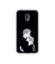 Amazon Brand - Solimo Designer Couples Standing in Rain UV Printed Soft Back Case Mobile Cover for Nokia 2.2