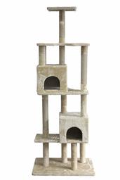 AmazonBasics Cat Tree with Dual Caves - Large, Beige