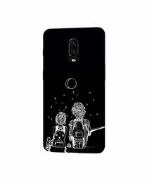 Amazon Brand - Solimo Designer Couples Sitting at Dark 3D Printed Hard Back Case Mobile Cover for Oneplus 6T