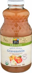 365 Everyday Value, Organic Juice Not from Concentrate - Pasteurized, Gravenstein Apple, 32 fl oz