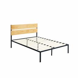 AmazonBasics Arielle Metal and Wood Platform Bed with Headboard - Wood Slat Support, Queen