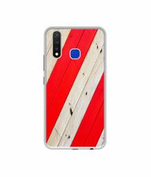 Amazon Brand - Solimo Designer Red and Cream Color Wood UV Printed Soft Back Case Mobile Cover for Vivo U20