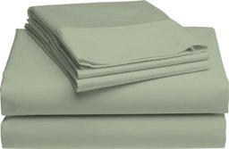 Pike Street 1220-Thread Count Egyptian Cotton Single-Ply Sateen California King Sheet Set, Sage