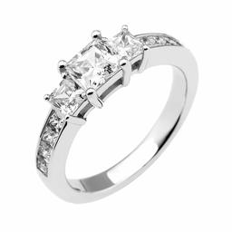 [Find] Amazon Collection Rhodium Plated Sterling Silver Clear Princess kattokyu-bikkuzirukoniasuri-suto-nringu, Size 14 