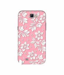 Amazon Brand - Solimo Designer White Flower Pattern 3D Printed Hard Back Case Mobile Cover for Samsung Galaxy Note 2 N7100