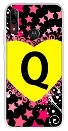 Amazon Brand - Solimo Designer Multicolor Heart Pattern Alphabet-Q Printed Soft Back Case Mobile Cover for Motorola Moto E6s / Motorola Moto E6 Plus