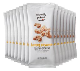 Honey Sesame Roasted Cashews Snack Pack, 1.5oz single serve (Pack of 15)