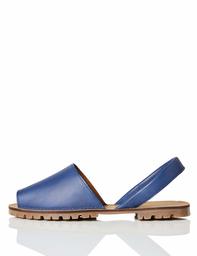 find. Women's Menorcan Leather Open Toe Sandals, Blue Navy, 8