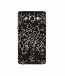 Amazon Brand - Solimo Designer White Peacock Rangoli 3D Printed Hard Back Case Mobile Cover for Samsung Galaxy J7 (2016)