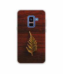 Amazon Brand - Solimo Designer Leaf on Wood UV Printed Soft Back Case Mobile Cover for Samsung Galaxy A8 Plus (2018)