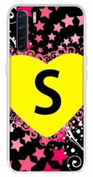 Amazon Brand - Solimo Designer Multicolor Heart Pattern Alphabet-S Printed Soft Back Case Mobile Cover for Oppo F15