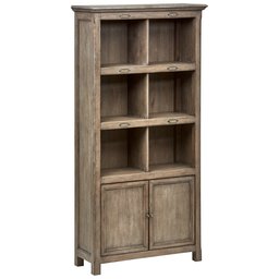 Amazon Brand – Stone & Beam Rustic Casual Wood Bookcase with Doors, 36