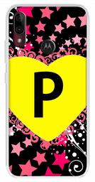 Amazon Brand - Solimo Designer Multicolor Heart Pattern Alphabet-P Printed Soft Back Case Mobile Cover for Motorola Moto E6s / Motorola Moto E6 Plus