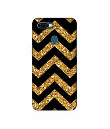 Amazon Brand - Solimo Designer Golden Zik Zak Pattern 3D Printed Hard Back Case Mobile Cover for Oppo A7