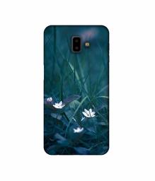 Amazon Brand - Solimo Designer White Flower 3D Printed Hard Back Case Mobile Cover for Samsung Galaxy J6 Plus