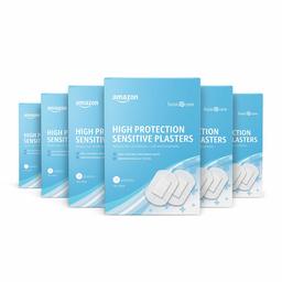 Amazon Basic Care - Sensitive Non-Woven Plasters High Protection - 42 plasters (6 packs of 7 pcs 10x15 cm)