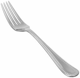 (Renewed) AmazonBasics Stainless Steel Dinner Forks with Pearled Edge, Set of 12