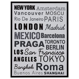 Amazon Brand – Rivet City Name Wall Art Canvas Print in Black Frame, 31.75