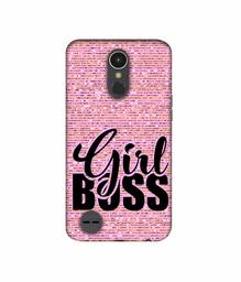 Amazon Brand - Solimo Designer Girl Boss On Pink Sparkle 3D Printed Hard Back Case Mobile Cover for LG K10 (2017)