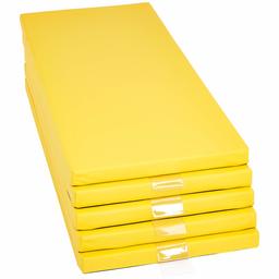 AmazonBasics Memory Foam Rest Nap Mats with Name Tag Holder, Yellow, 5-Pack