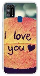 Amazon Brand - Solimo Designer Multicolor I Love U Printed Soft Back Case Mobile Cover for Samsung Galaxy M31