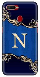 Amazon Brand - Solimo Designer Blue Pattern Alphabet-N 3D Printed Hard Back Case Mobile Cover for Oppo A5s