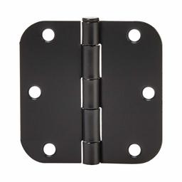 AmazonBasics Rounded 3.5 Inch x 3.5 Inch Door Hinges, 18 Pack, Matte Black