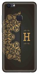 Amazon Brand - Solimo Designer Black Pattern Alphabet-H 3D Printed Hard Back Case Mobile Cover for Vivo V7 Plus